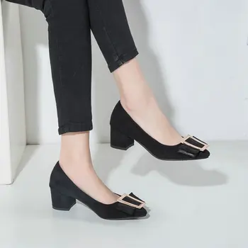 Vara noi Slip-on pantofi de Pompe de Femei gros pantofi cu tocuri de Femeie Indesata a Subliniat toe pompe de pantofi Femei Dimensiunea 33-43 papuci de casă
