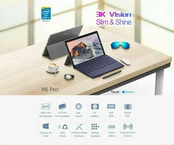 X6 Pro, Tableta, Netbook 12.6 Inch 2880*1920 FHD IPS Ecran Tactil Intel M3-7Y30 8GB RAM, 256GB SSD, USB3.0 Win 10 Tablet PC